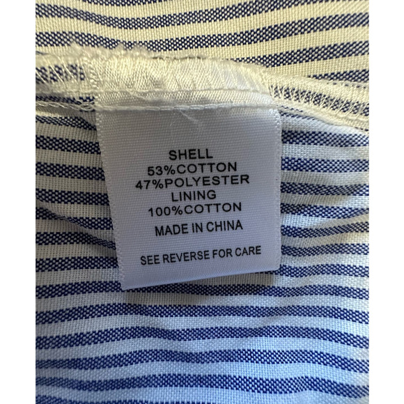 NWT Lucy Paris Blue and White Striped Deep V-Neck Eyelet Trim Dress Size M - Picture 7 of 8